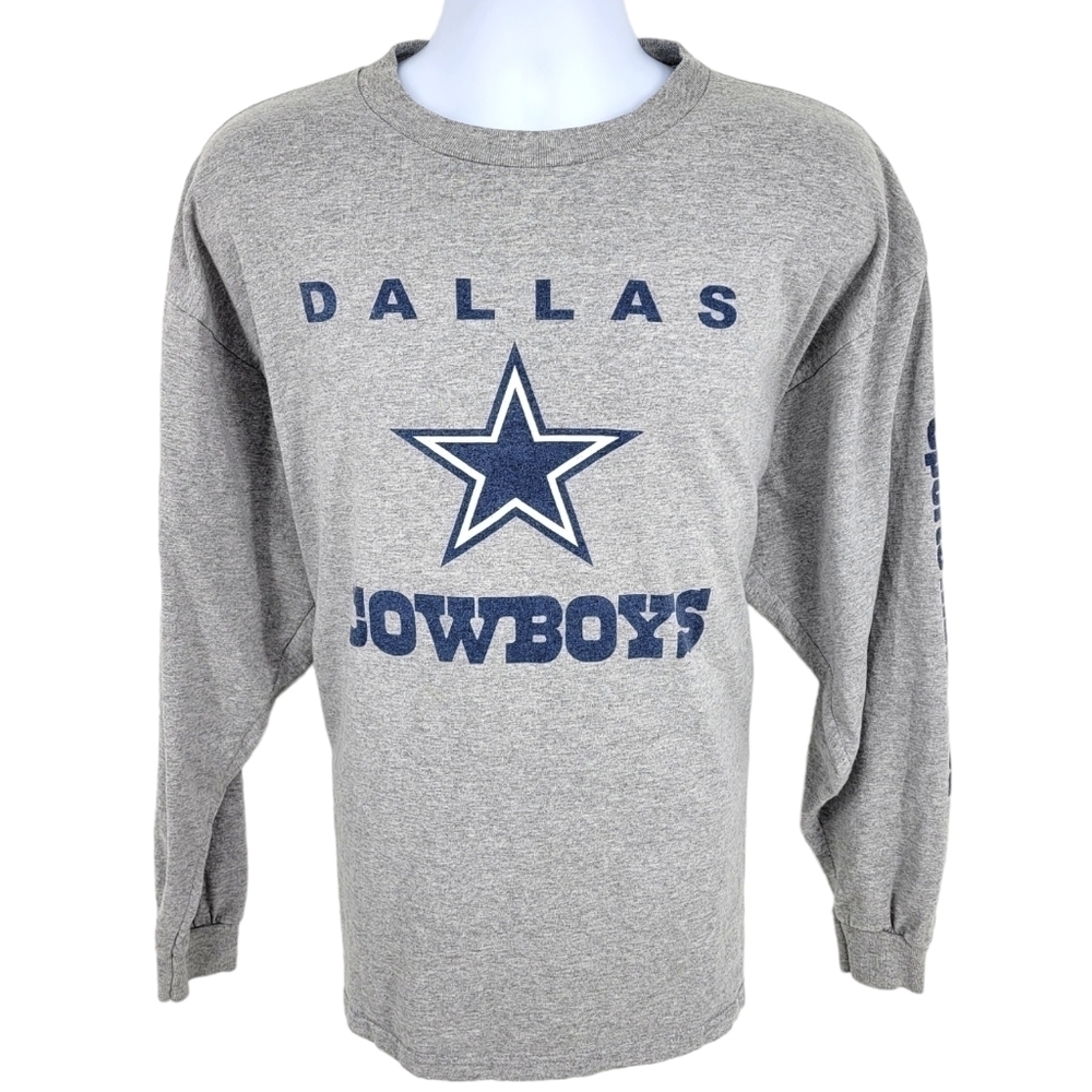 VINTAGE Dallas Cowboys‎ Shirt Mens Extra Large Gray Long Sleeve Football Y2K
